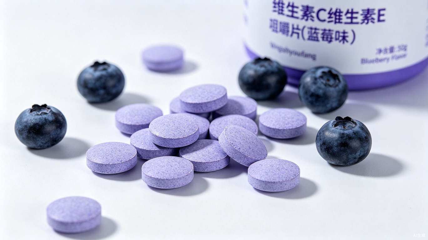 轻食优方牌维生素C维生素E咀嚼片（蓝莓味）